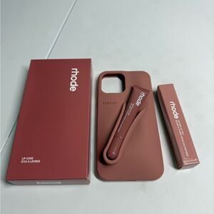 New RHODE Pink iPhone 12 Pro Max Case with Lip Tint Peptide Ribbon